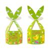 WTEMPO Cute Rabbit Ear Design DIY Foldable Printed Gift Boxes Easter Paper Baskets Spring Party Festive Decor Treat Boxes Hand-held Universal Boxes