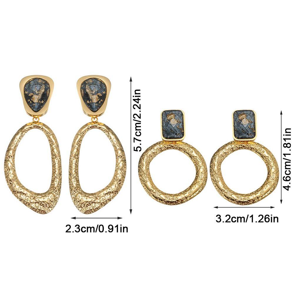 Irregular Surface Design Women's Earrings Exaggerate Textured Round Hoop Earrings  Daily
