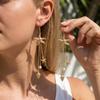 Elegant White Shell Petal Pendant Earrings For Women Summer Starfish Imitation Pearl Long Tassel Earring Beach Party Jewelry