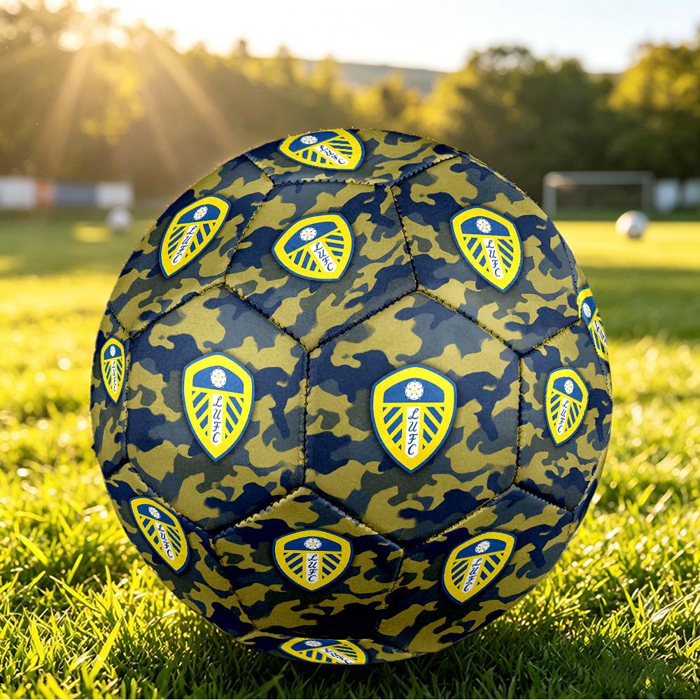 Leeds United FootballPrinted Size 5 Soccer Bball, Anti Slip Adult Match Football Souvenir for Football Fans