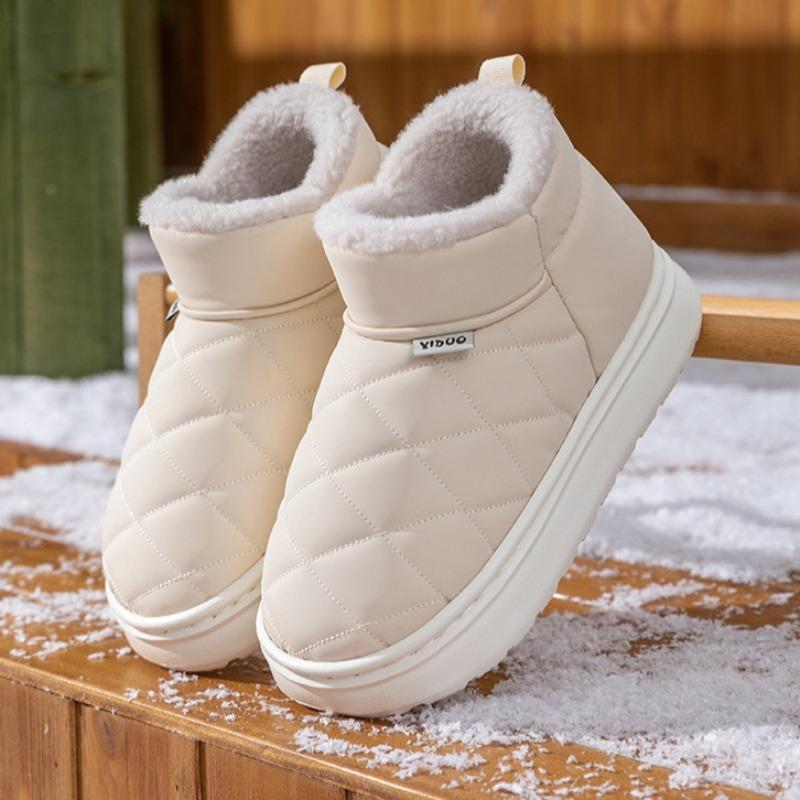 Women's Waterproof Snow Boots Anti-slip and Warm Shoes Stylish and Thick Soles Cotton Slippers for Winter