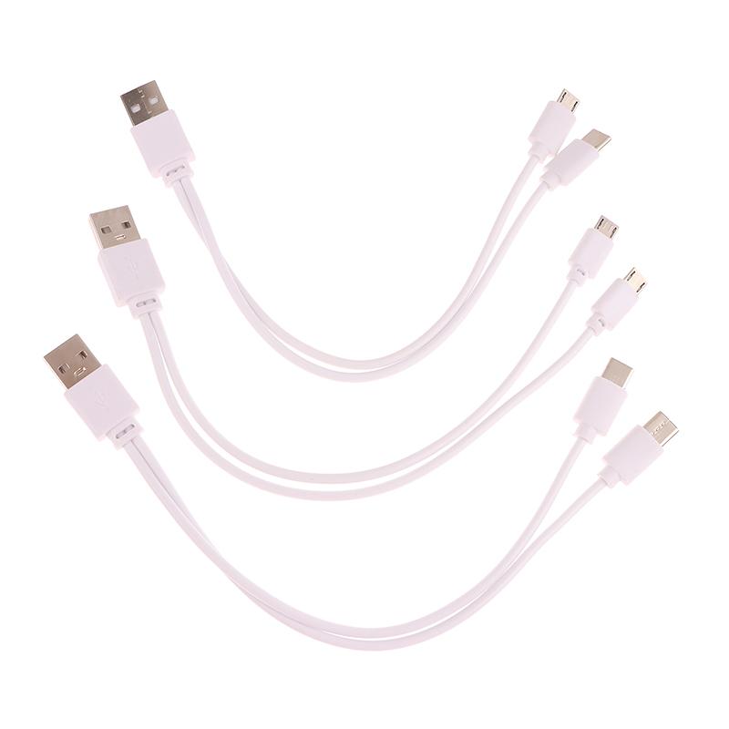 1Pc 2 In 1 Usb Male To Micro Usb/Type-C Splitter Data Transfer Charging Cable For For Android Smartphones Tablet Dual Micro Usb