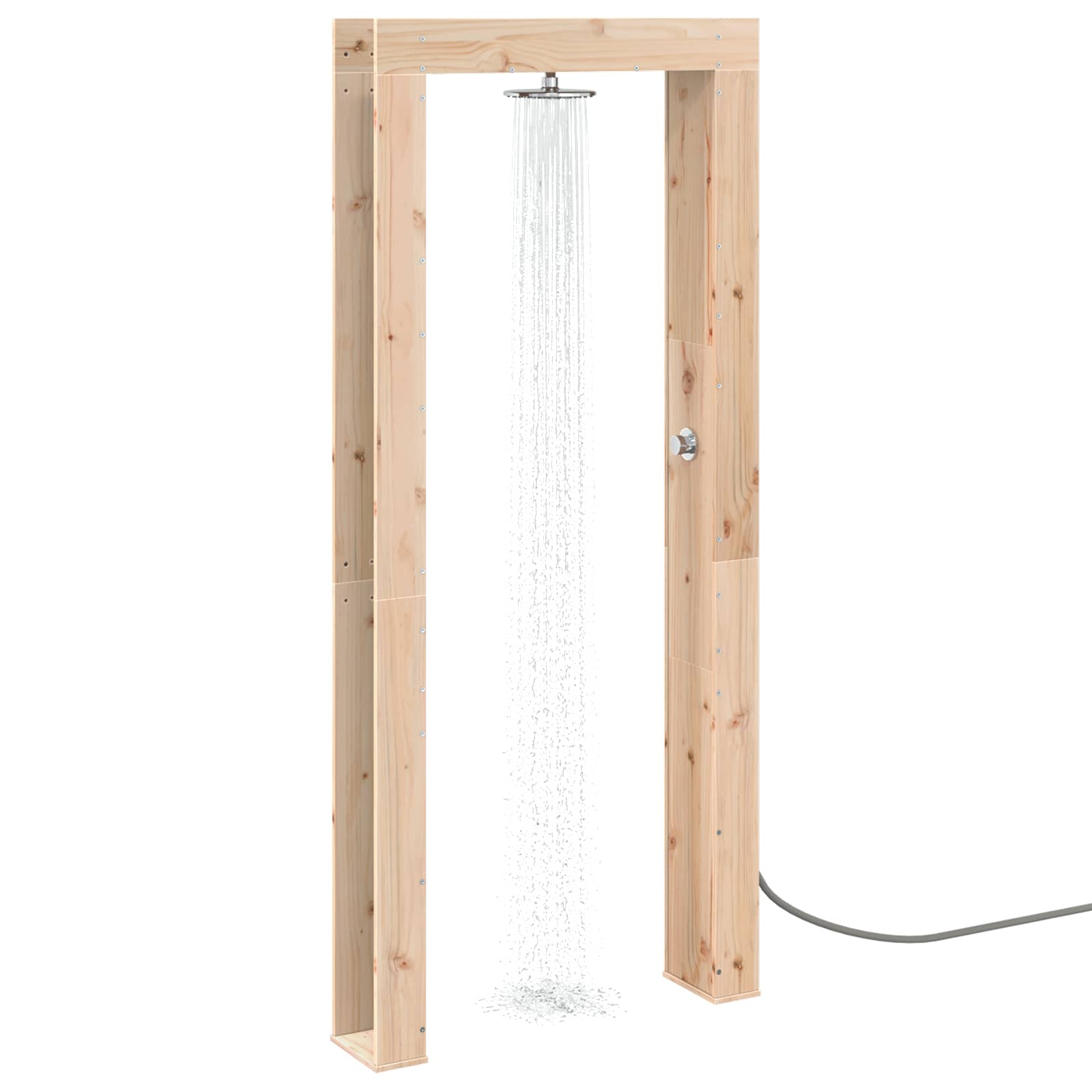 Außendusche 226 cm Massivholz Kiefer und Edelstahl Natur
