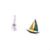 Porcelain Lady Figurine Nordic Girl Statue Modern Shelf Cabinet Desk Decoration Iron Sailboat