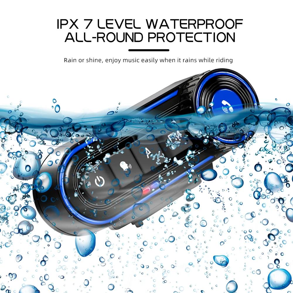 V5.3 FM Radio+Motorcycle Helmet Bluetooth Headset Stereo Earphone Waterproof Handsfree Headphone Voice Control Noice Reduction