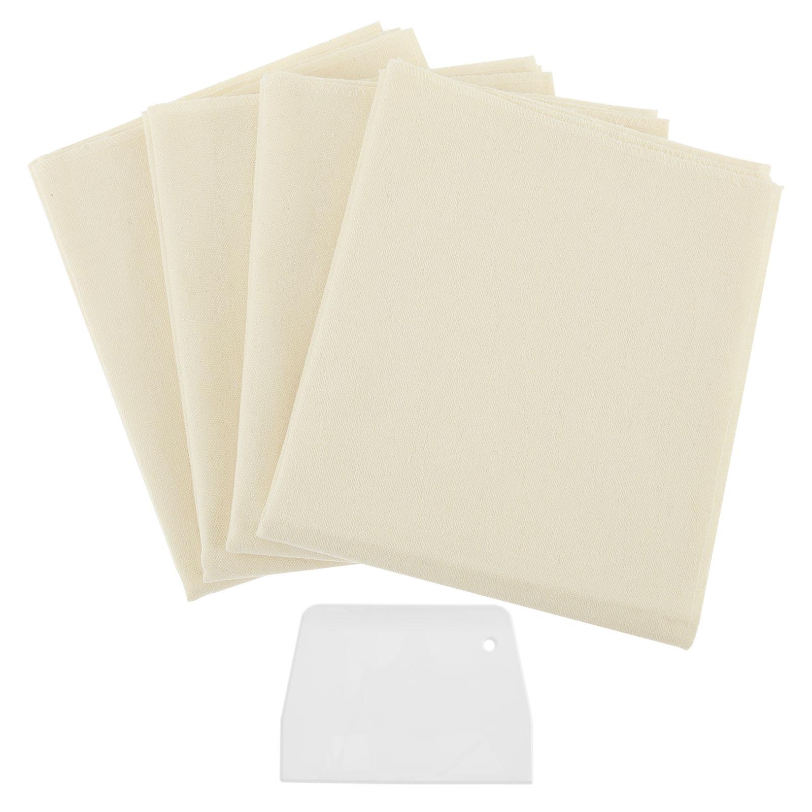 

4Pcs Dough Fermented Cloth Dough Bread Proofing Cover Cloth with Scraper Pastry Cloth Fermented Cloth Kitchen Baking Tools