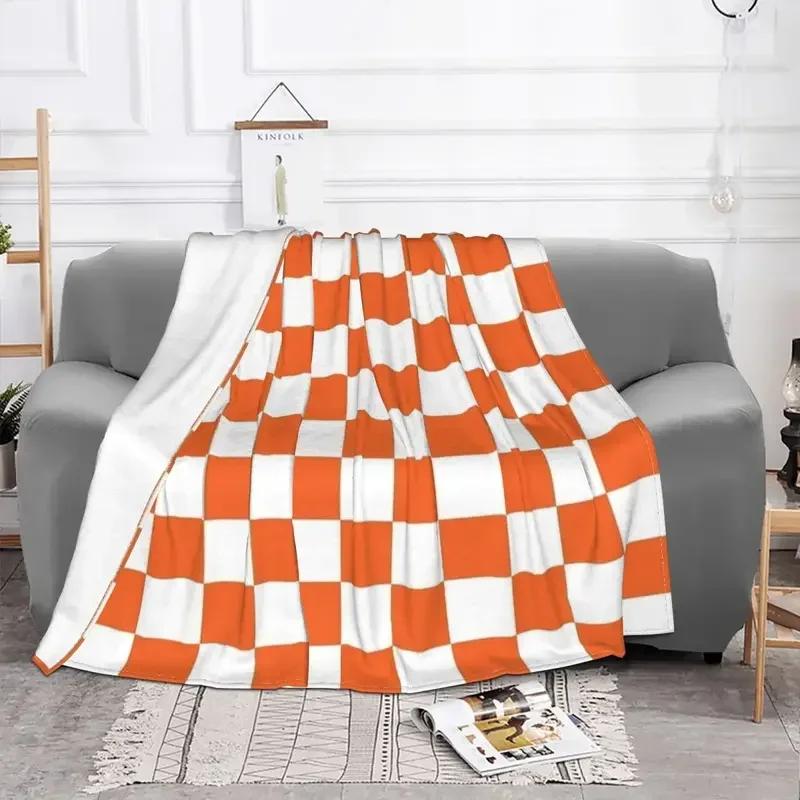 Tennessee Checkerboard Blankets Velvet Winter Checkered Portable Ultra-Soft Throw Blanket for Home Outdoor Bedspreads