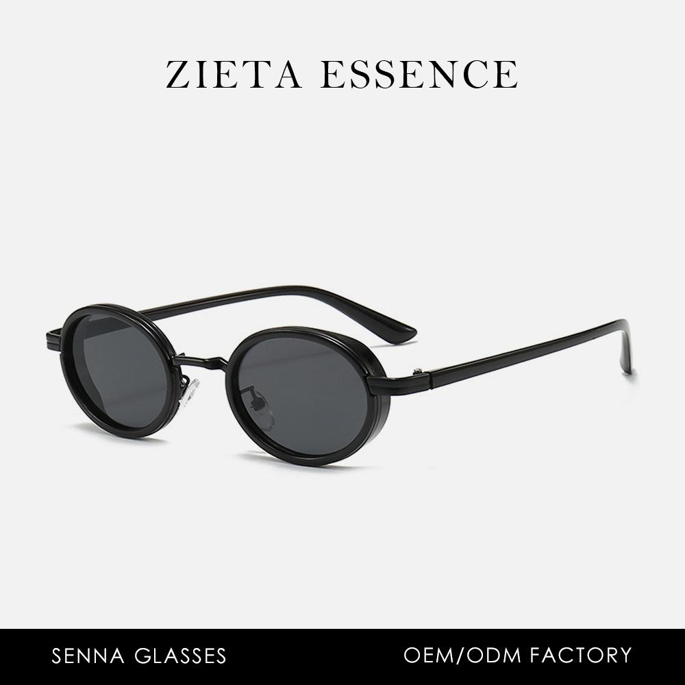 Metal Small Frame Punk Oval Sunglasses Steam Futuristic Retro Sunglasses Women'S Street Shot Glasses