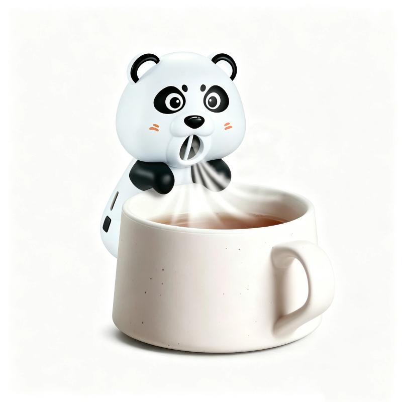 1 Set 3 Speeds Animal Portable Usb Rechargeable Clip-On Personal Fan Mini Food Cooling Fan For Soup Stew Coffee Tea Baked Goods