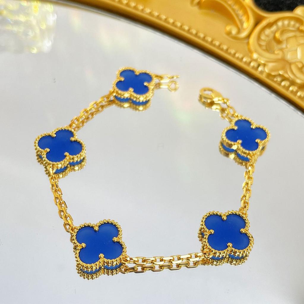 High-end Thin Flower Four-leaf Clover Five-flower Bracelet for Women, High-quality 18K Bracelet for Girlfriend's Birthday Gift