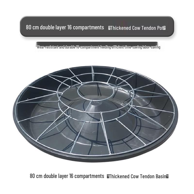 Stainless Steel Round Feeding Trough for Chickens, Ducks, and Pigs - New Style