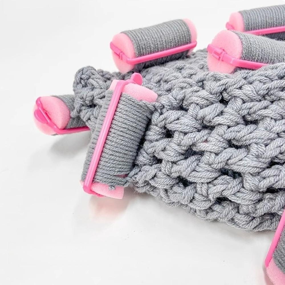 Thick Hair Curler Knitted Hat Warm Curly Hair Yarn Beanie Creative Pullover Cap  Outdoor