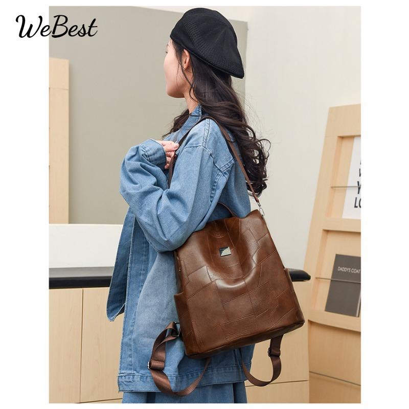 

Fashion Splicing Women s Soft Face Commuting Backpack