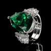 Jewelry New Ring Colorful Droplet Shaped Grandm Green Sea Blue Luxurious Women's