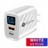 20W USB Charger Fast Charging 2 Ports Type C Phone Charger Adapter for IPhone Samsung Xiaomi Digital Display USB C Wall Charger