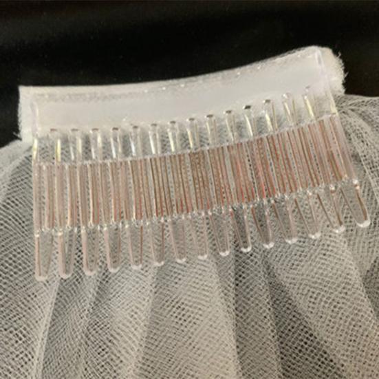 Double Layers Bridal Veil with Anti-slip Comb Satin Edge Elegant Wedding Bachelorette Party Long Tulle Veil Hair Accessories
