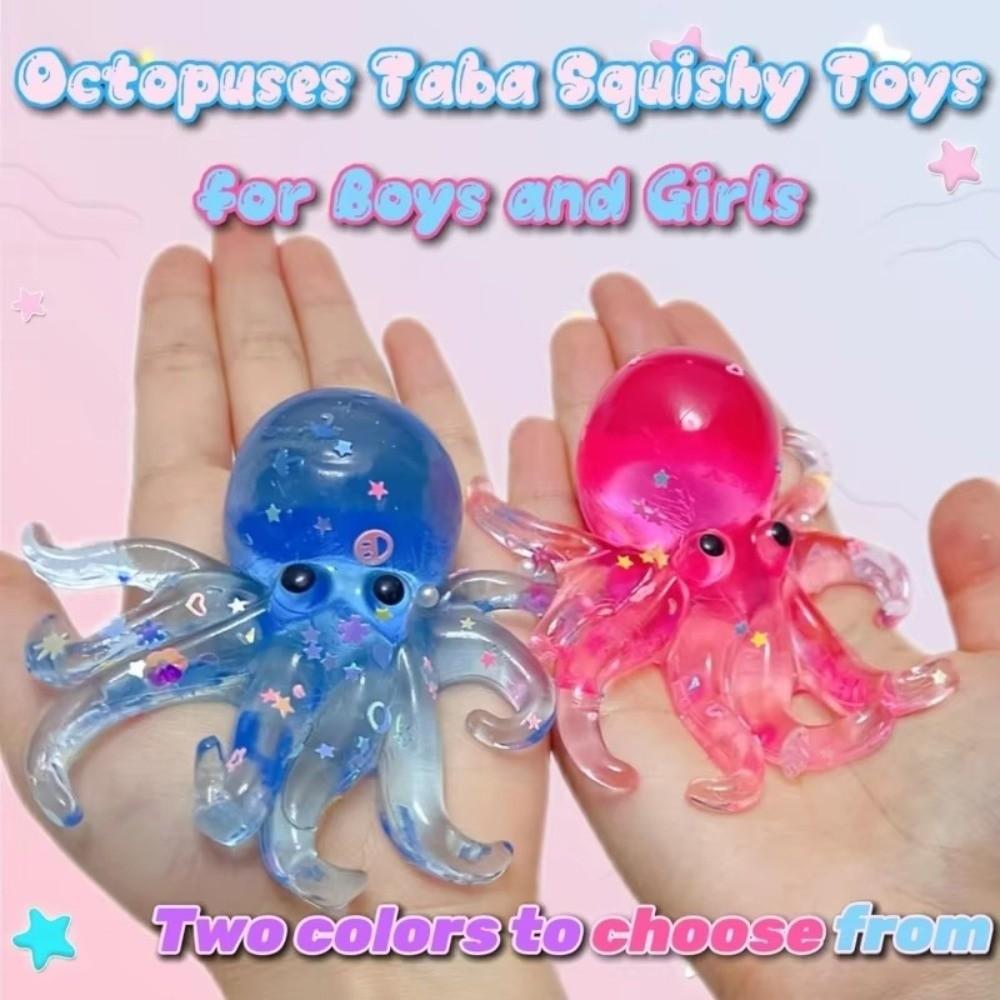 Sugar Filled Glitter Octopus Squishy Simulation Stress Relief Toy  For Stress Anxiety Relief