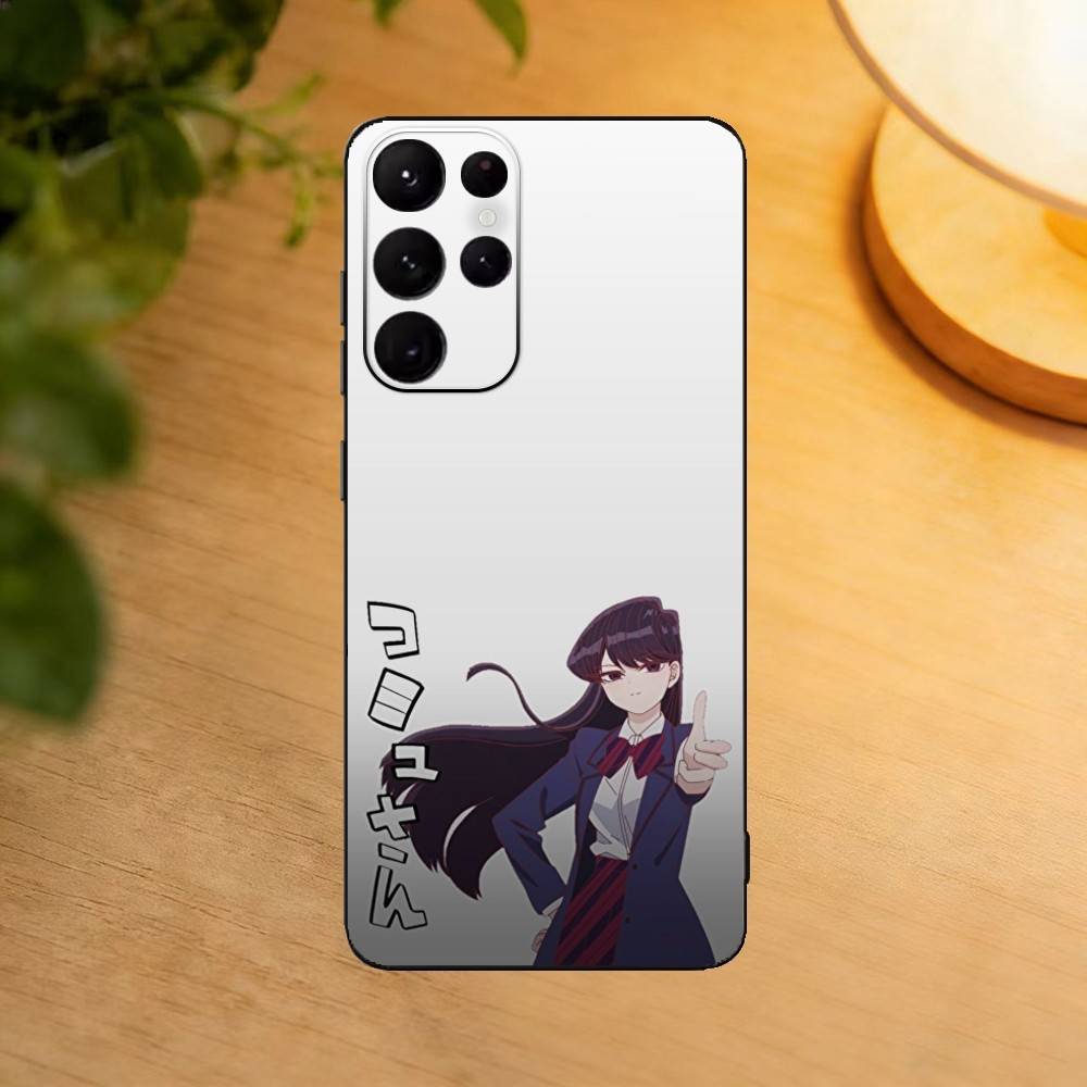 Komi Can't Communicate Phone Case For Samsung S25,24,21,22,23,30,Ultra,20,Plus,Fe,Lite,Note Soft Black Cover