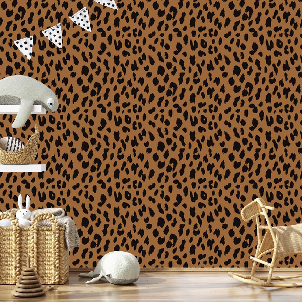 Animal Skin Wallpaper Rust, Gold and Orange 50x1000
