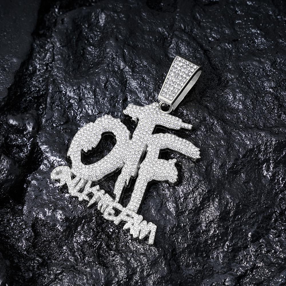 14mm Diamond Cuban Chain with OTF Letter Pendant – Hip Hop Jewelry 