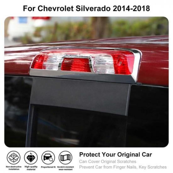 Chrome Rear 3rd High Brake Light Stop Lamp Trim Cover For Chevy Silverado 14-18