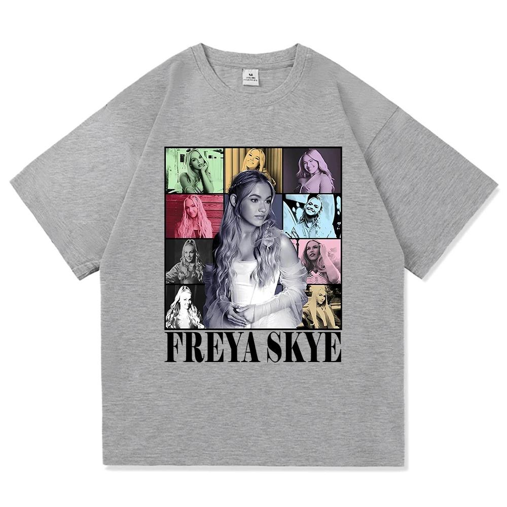 Freya Skye Stars Align Tour Poster Graphic Print Tshirt Men Women Harajuku Highstreet Wind Cotton Top Oversized Summer New Tee