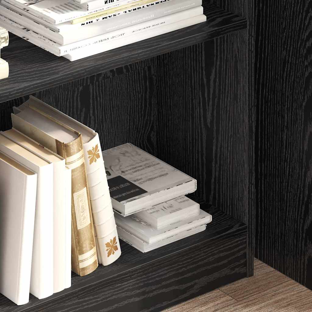 Bookshelf Black Oak Effect 80 x 24 x 109 cm Engineered Wood