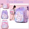 Adorable Cartoon Backpack For Elementary School Girls Large Capacity Oxford Material