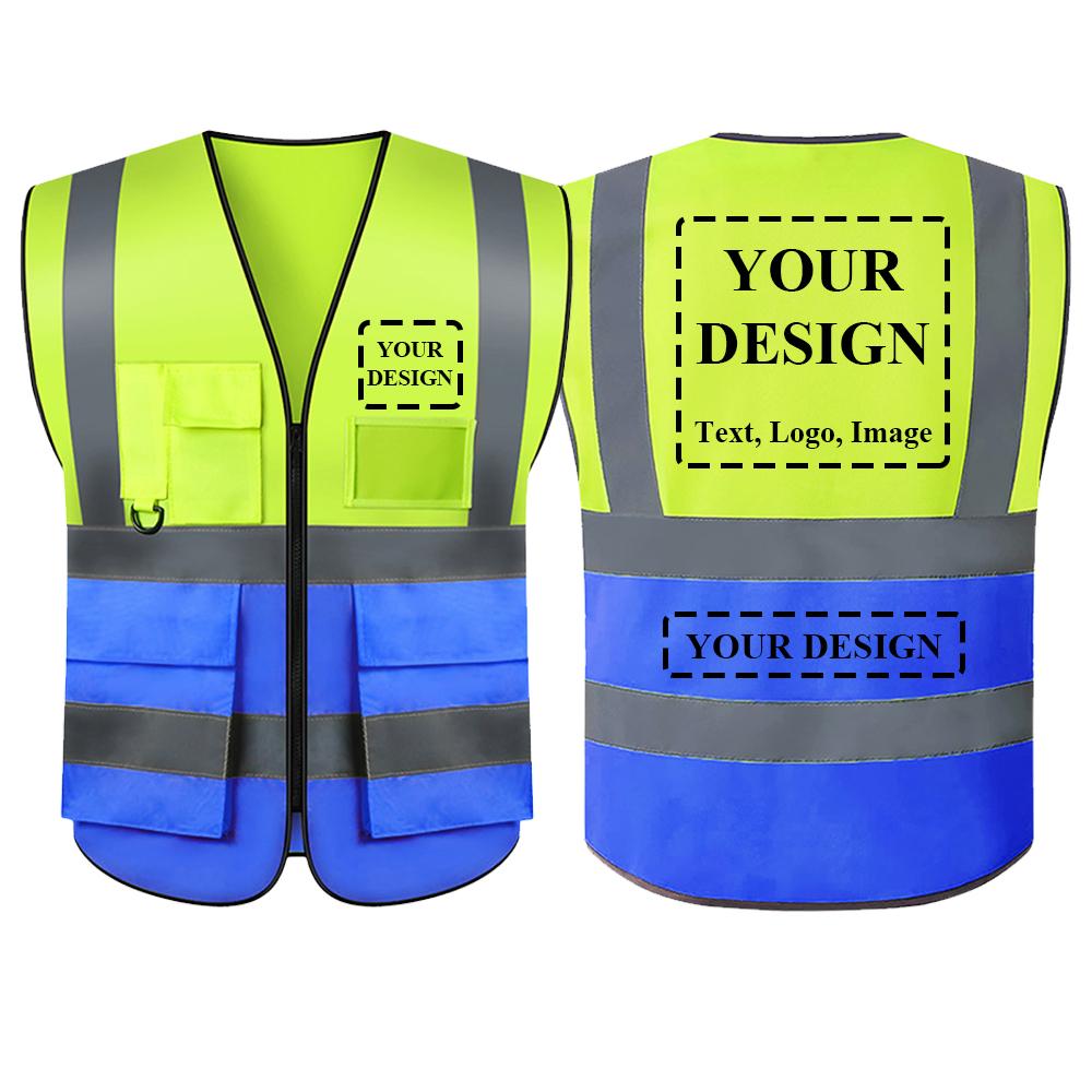 Custom Your Logo Workwear Vest Multi Pockets Construction Building Vests With Zipper Front Working Clothes For Women Men