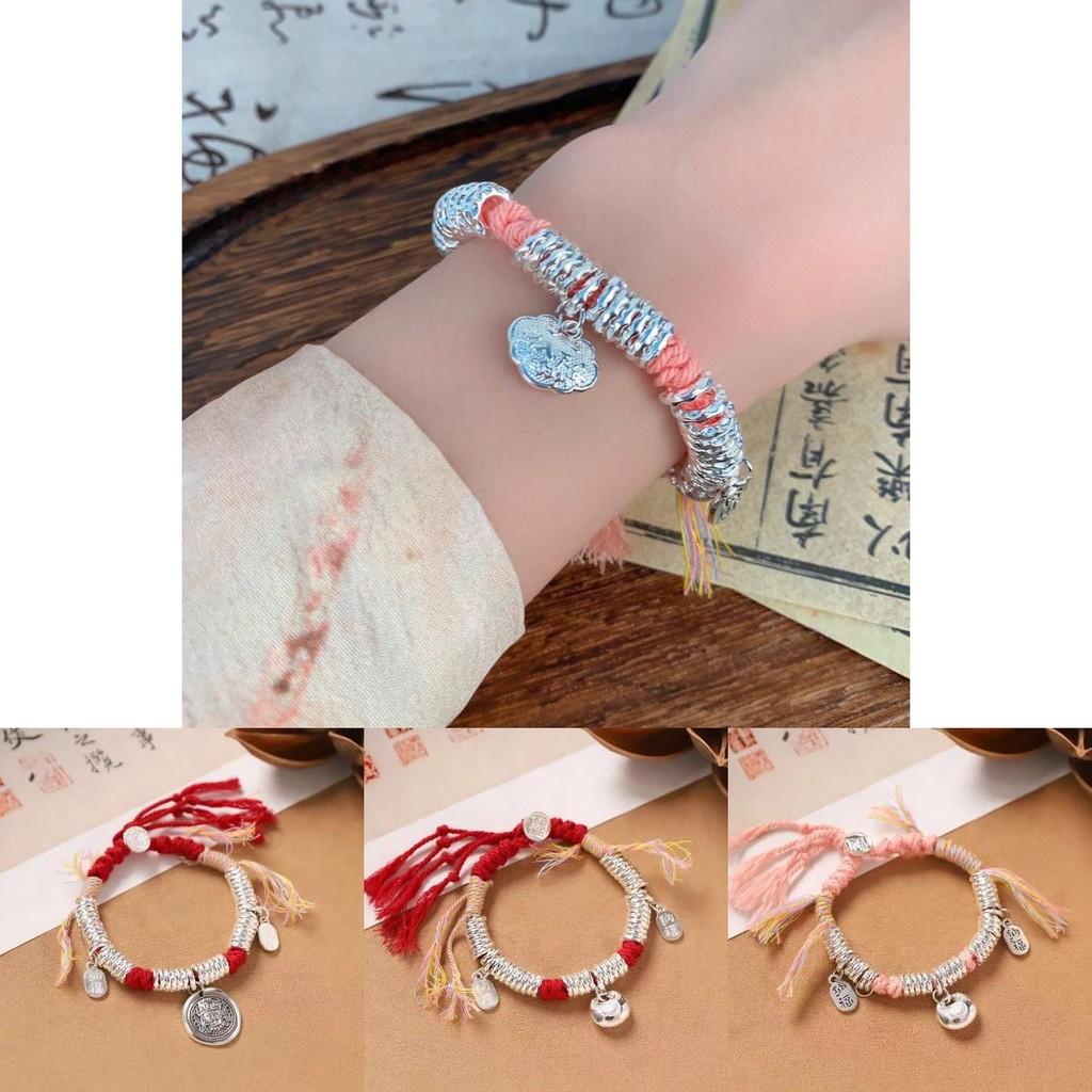 Stylish Tibetan Woven Cotton Rope Bracelet For Women Featuring Good Fortune Colors