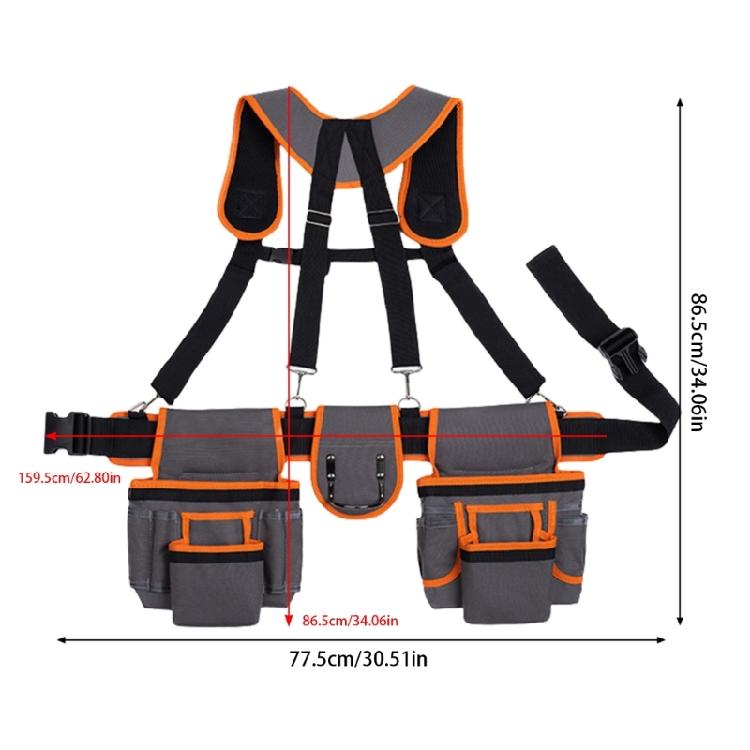 Oxford Fabric Tool Harness Belt With Magnetic Pouches For Quick Access To Construction Landscaping And Repair Equipment