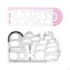 Multi-Function Drawing Ruler Stencil Geometric Plastic Template Rotary Mathematics for Drafting
