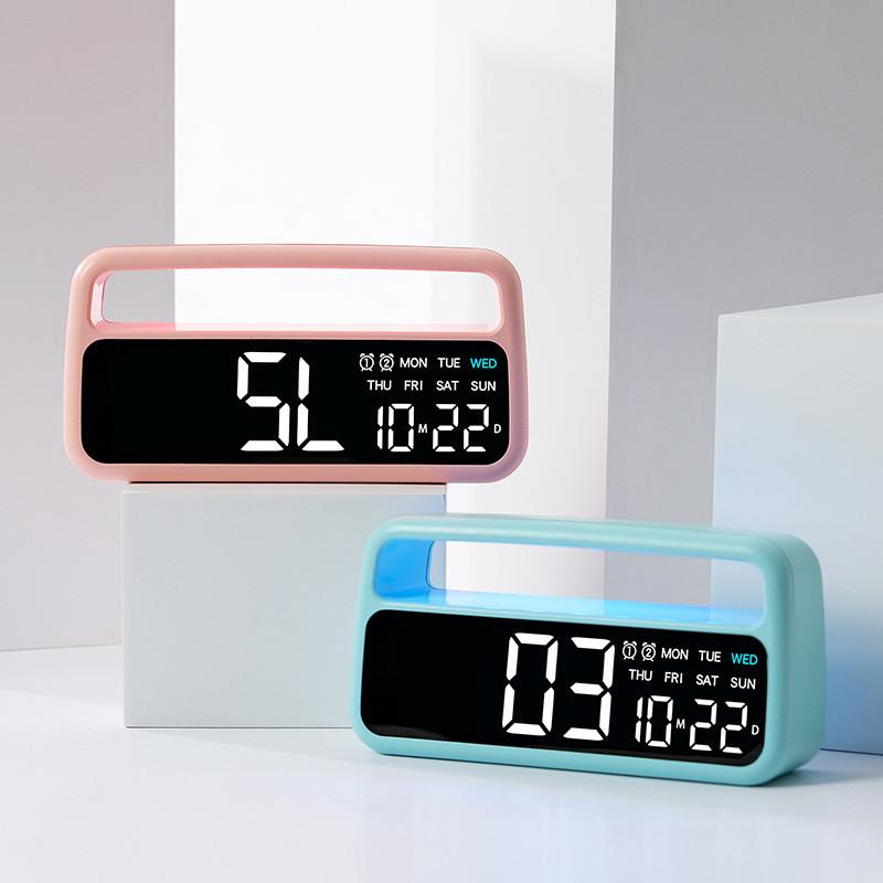 Modern Minimalist Led Digital Alarm Clock With Calendar And Night Light For Bedroom Decor