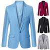 Moda Uomo Tinta Unita Manica Lunga Revers Slim Fit Blazer Abito Cappotto Soprabito