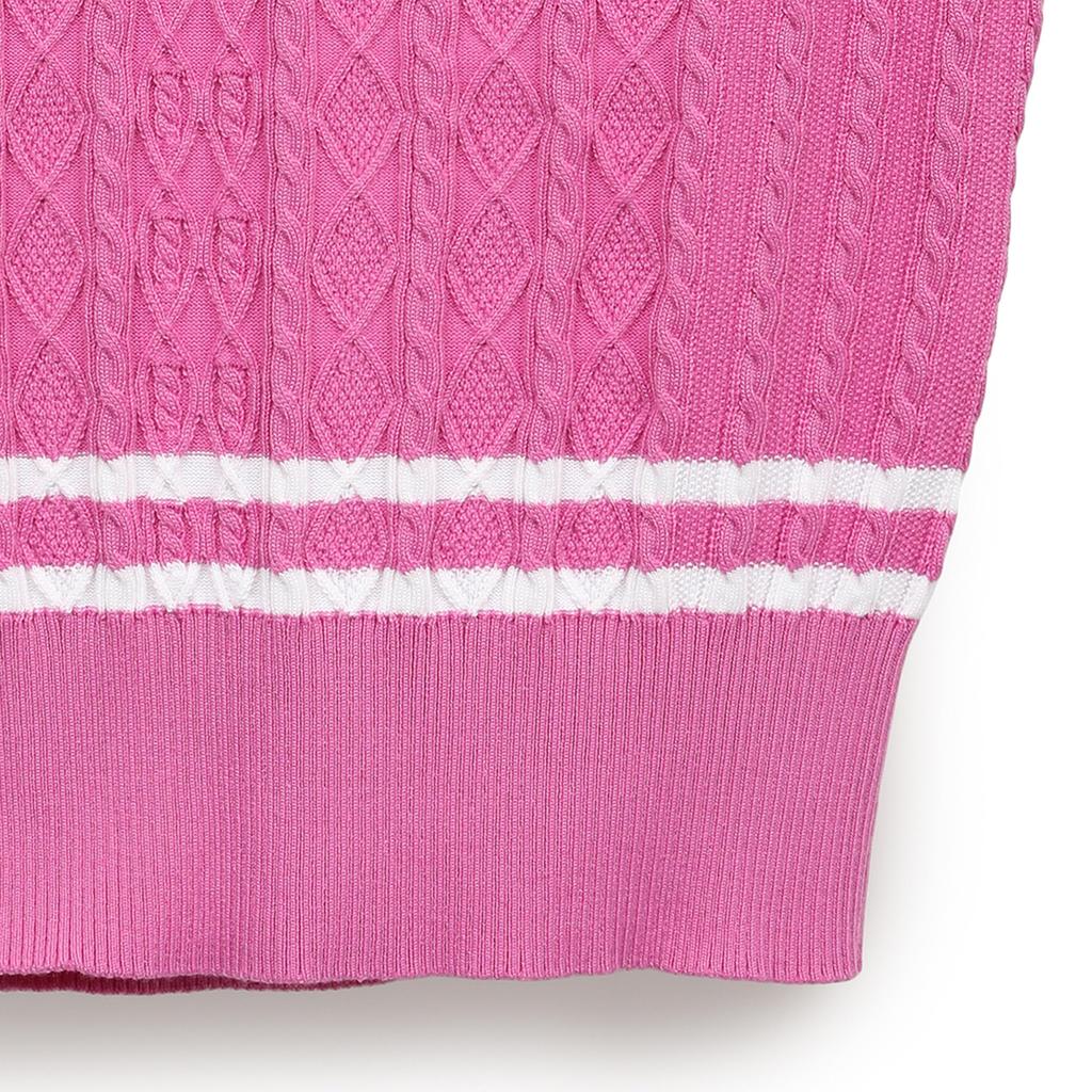 knit vest Golf C25119200 M [Callaway] Women's V-neck (cable knit) / / 1090_Pink