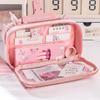 Multi-layer Transparent Pen Bag Zipper Stationery Box Transparent Pencil case  School