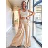Elastic Waist, Large Pocket, Wide Leg Pants Elastic Waist with Pocket Loose Pants