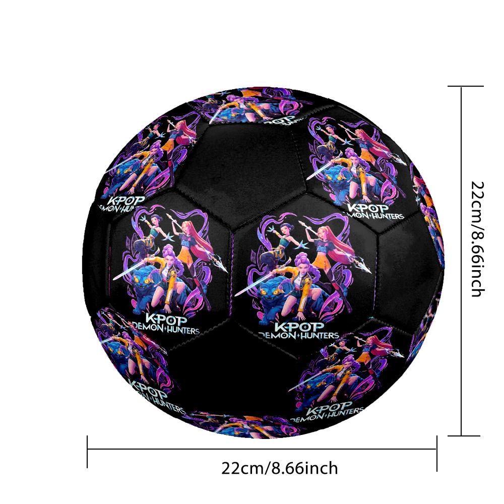 Kpop Demon Hunter Indoor Soccer Ball Colorful All Ages Size 5 Machine Stitched PVC Competition Ready Durable High-Bounce