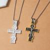 Movie John Wick Jesus Cross Necklace Crucifix Eastern Orthodox Prayer Big Pendant For Men Women Jewelry Accessories Gifts
