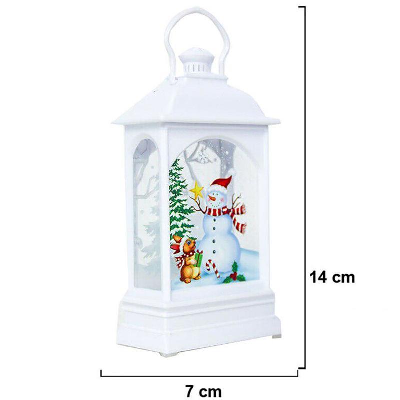 Christmas Tree Hanging Lamp Vintage Decorative Light Santa Claus Snowman Light Decor Hanging Lantern