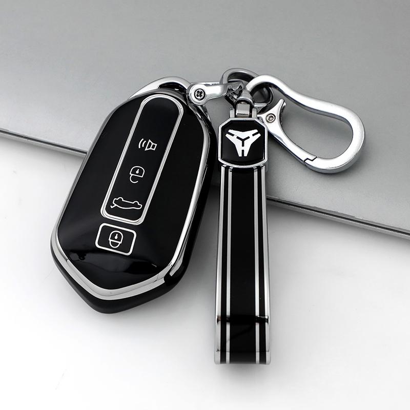 Premium Soft TPU Car Key Case Cover Shell for Ruilan Geely LIVAN 7 8 9 X3 PRO Key Rings Keychain Bag Accessories