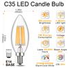 Candle C35 E14 4W 6W 220V Led Light Bulbs Warm White Dimmable Replaable Pendant Chandelier Indoor filament lamp Decor Home
