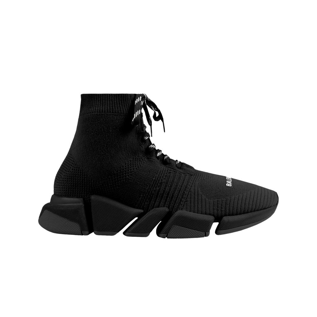 Balenciaga Speed 2.0 Lace-up Recycled Knit Sneakers Black