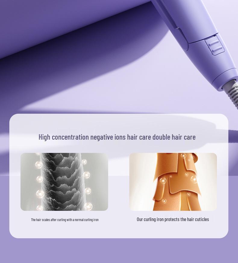 Dual-Use Negative Ion Hair Styler: Straightener & Curler - Gentle, Non-Damaging Heat Plate