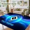 Crystal Velvet Square Rug Custom NameHamburger SV Pattern Non Slip Home Floor Decor Rug