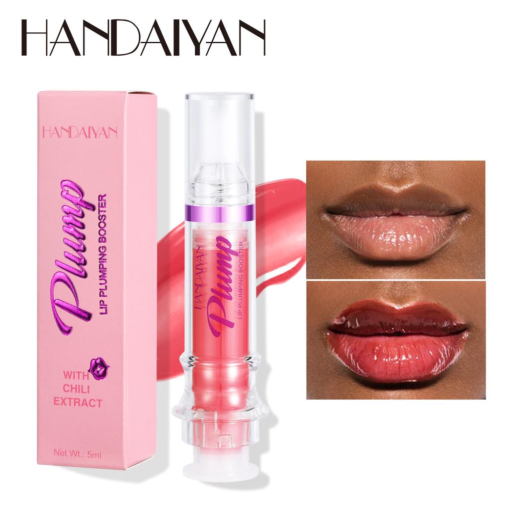 handaiyan Lip Plumping Booster Lip Lacquer - Needle Precision Applicator with Chili Extract & Optical Plumper