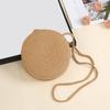Yogodlns Minimalist Straw Bag Round Crossbody Purse Women Shoulder Vacation Style Small Handbag Travel Beach Bag