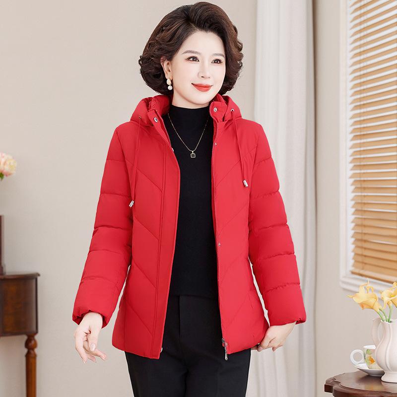 Jachetă din Bumbac cu Glugă pentru Femei Scurtă Nouă Mărime Mare Toamnă și Iarnă Mamă Caldă Largă Jachetă din Bumbac