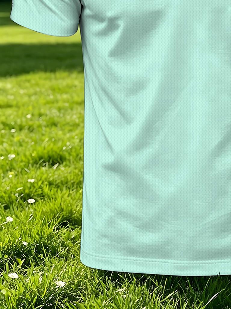 [Print Design - Not Textured] Men'S Outdoor Short Sleeve Polo Shirt, Multi-Size Available, Men'S Collared Polo, Light Base Small Print Men'S Top, Slim