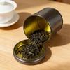 Retro Frosted Round Metal Tea Tin - Iron Storage Container